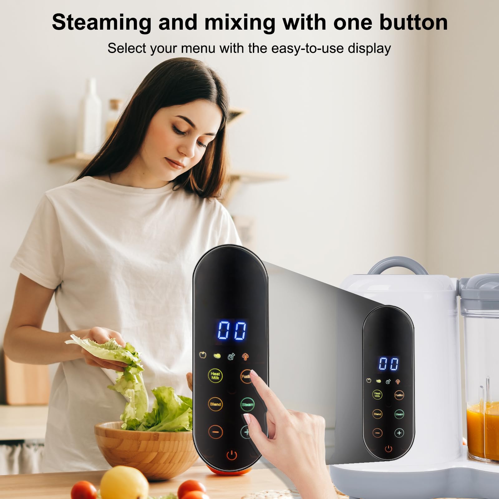 Robot Bébé 4 en 1 Mixeur-Cuiseur, Cuisson Vapeur, Diversification alimentaire Multifonctions, Robot Cuiseur Mixeur Bébé