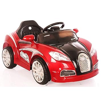 SBToys Electrical Battery Operated Ride on car for Kids, Music, Double Motor, LED Lights ( 1yr to 5 yr Kids ) RED