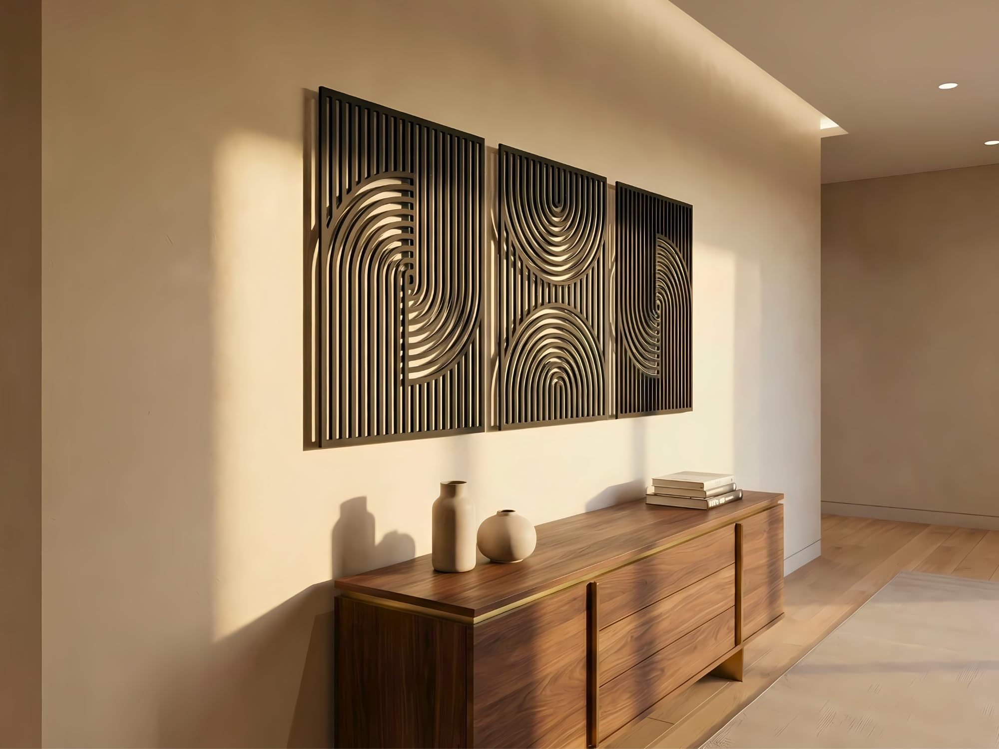 VAILLA Boho Cuadros Decoración Madera 3D – Moderno Salón Dormitorio Cocina