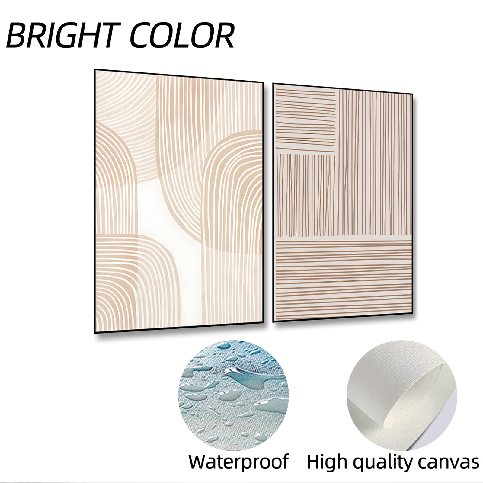 BNREDA Abstrakte Linie Pflanze Poster,Modernes Geometrisches Linie Poster,Abstrakter Kunstplakate Boho Deko Bilder für Wohnzimmer Schlafzimmer-Ohne Rahmen (B, 80x120cm*2, Ungerahmt)