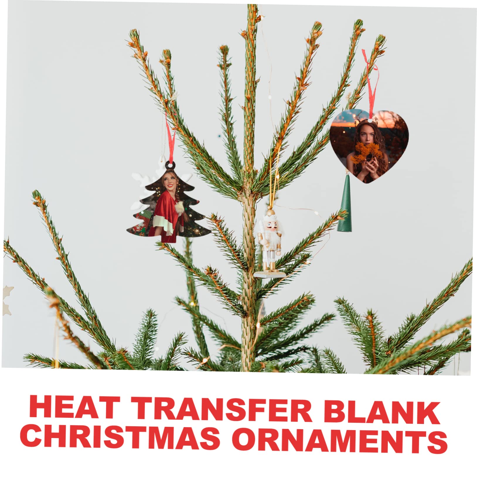 Zerodeko 4 Juegos Adorno De Sublimación De Aluminio Puerta Adornos para Arboles De Navidad Ganchos De Navidad Decoraciones Calcomanías Decoración Adornos Navideños Rellenables 4 Piezas X 4