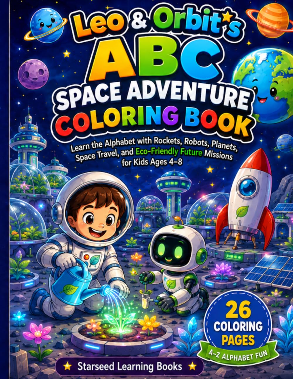 Leo & Orbit’s ABC Space Adventure Coloring Book: Learn the Alphabet with Rockets, Robots, Planets, Space Travel, and Eco-Friendly Future Missions for ... 4–8 (Leo & Orbit’s Space Learning Adventures)