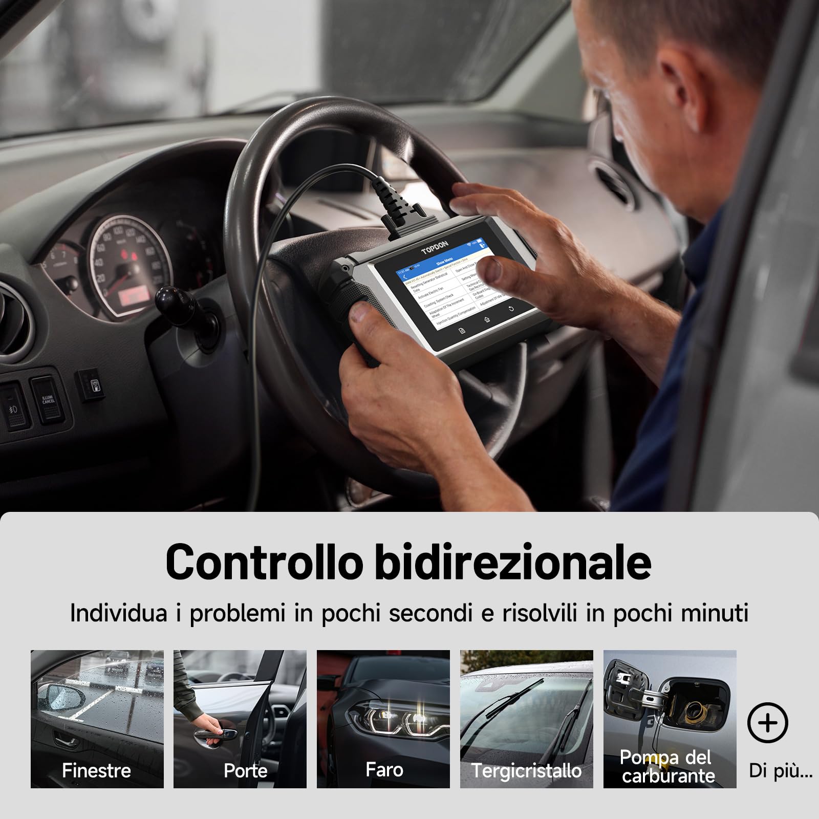 TOPDON ArtiDiag EU, Diagnostic Multimarca Completo per BMW/Benz/VAG, Scanner Bidirezionale, Codifica ECU Online, Tutti i Servizi di Manutenzione, Aggiornamenti Gratuiti a Vita