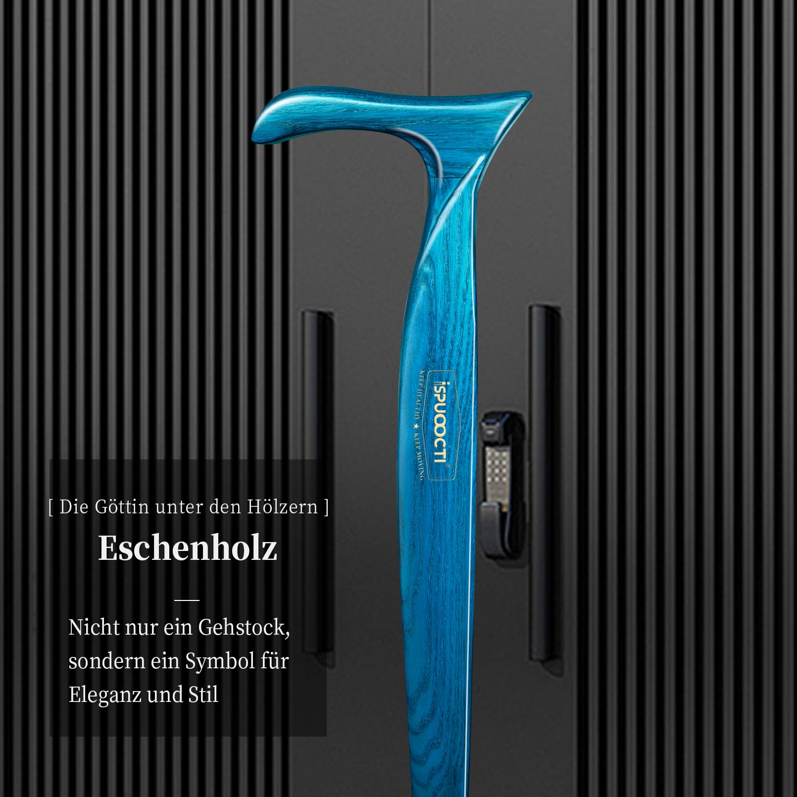 Gehstock aus Holz für Herren und Damen – Natürliches Massivholz, 3Gummifuß, Robust, mit Reisetasche – Ergonomische Gehstöcke für Senioren, Unisex- Spazierstock