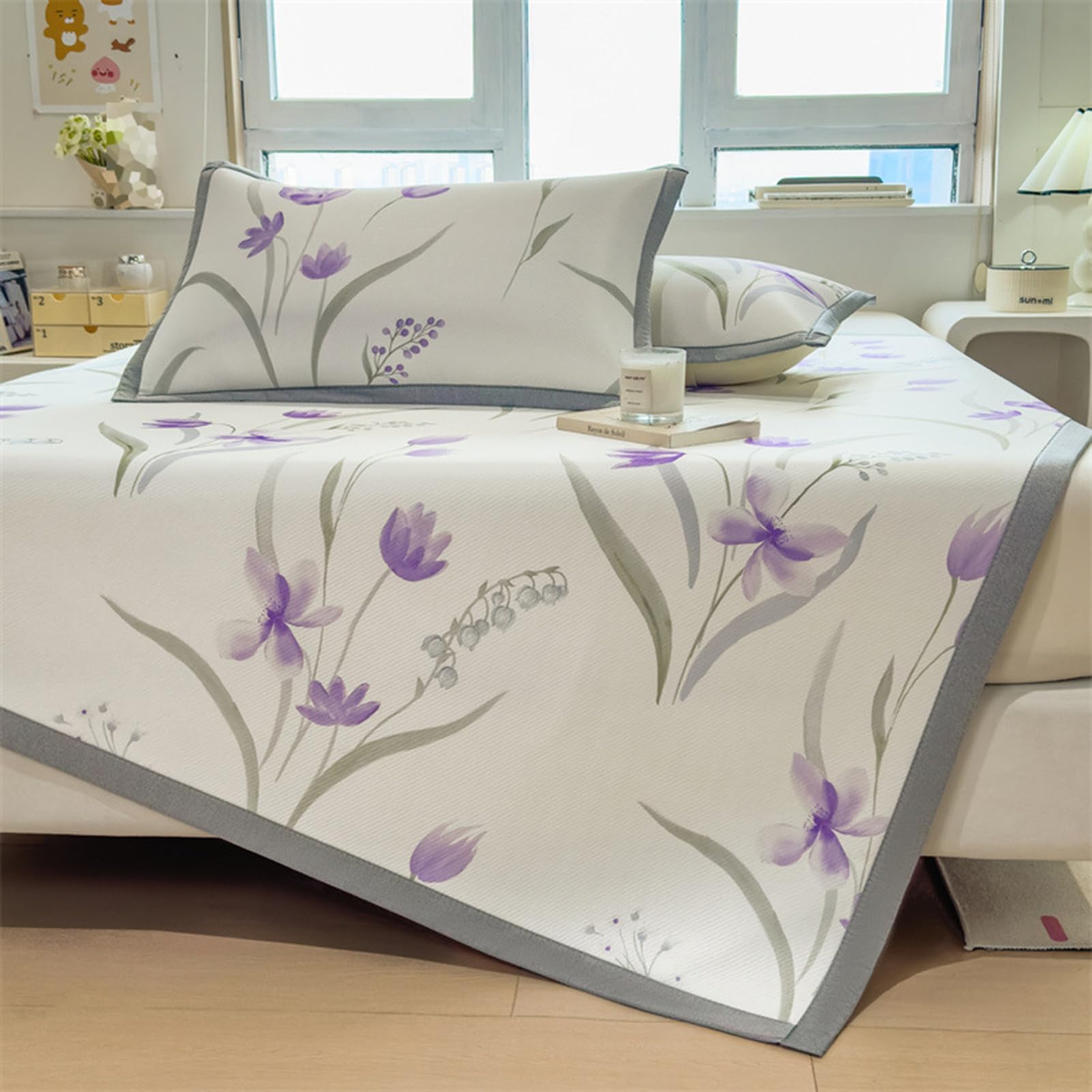 Surmatelas en soie glacée de luxe 150x200cm lavable pour des nuits fraîches