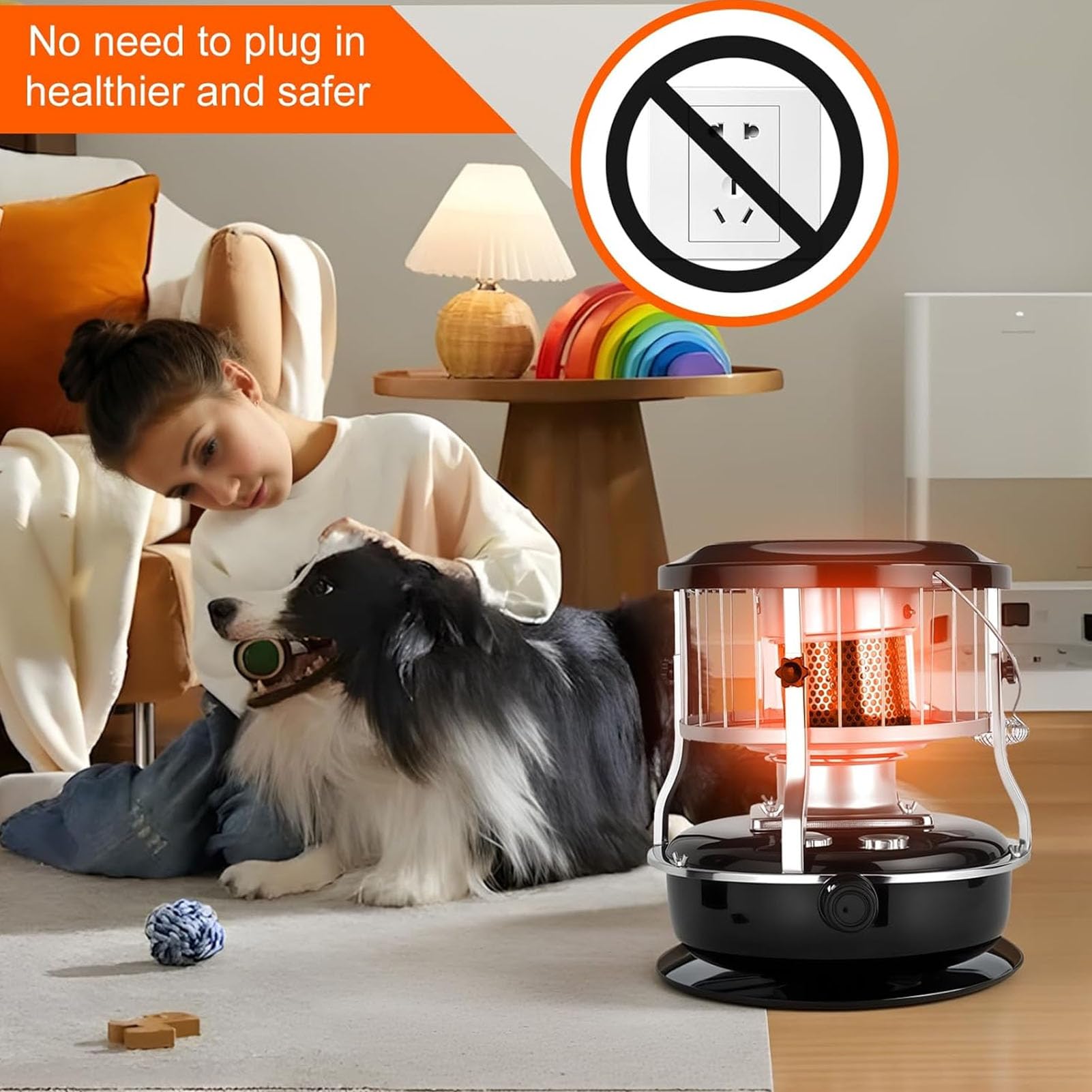 Haofy Przenośny Grzejnik na naftę 2600 W 9000 BTU 4,6 L Regulowana wysokość do Namiotu Kempingowego Wędkarstwo Pod Lodem Awaryjne W Domu Garaż W Piwnicy Nie Wymaga Prądu Nadaje się do