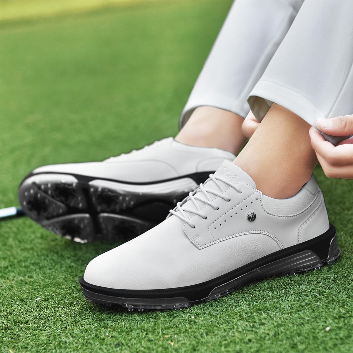 ULTIANT Golfschuhe Herren wasserdichte Langlebig Schnürung Atmungsaktiv Trainingsschuh für Golf