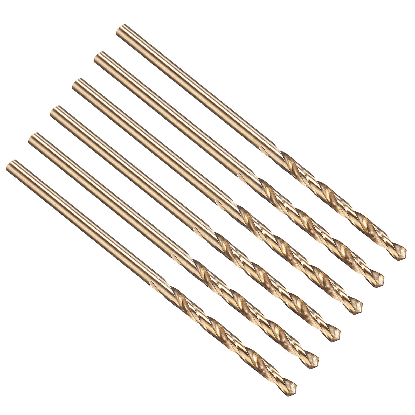 PATIKIL 1.6mm Drill Bit 1/16", M35 Cobalt 5% High-Speed Steel Jobber Straight Shank 135° Gold Finish for Stainless Steel Hard Metal - 6 Pack — image 1