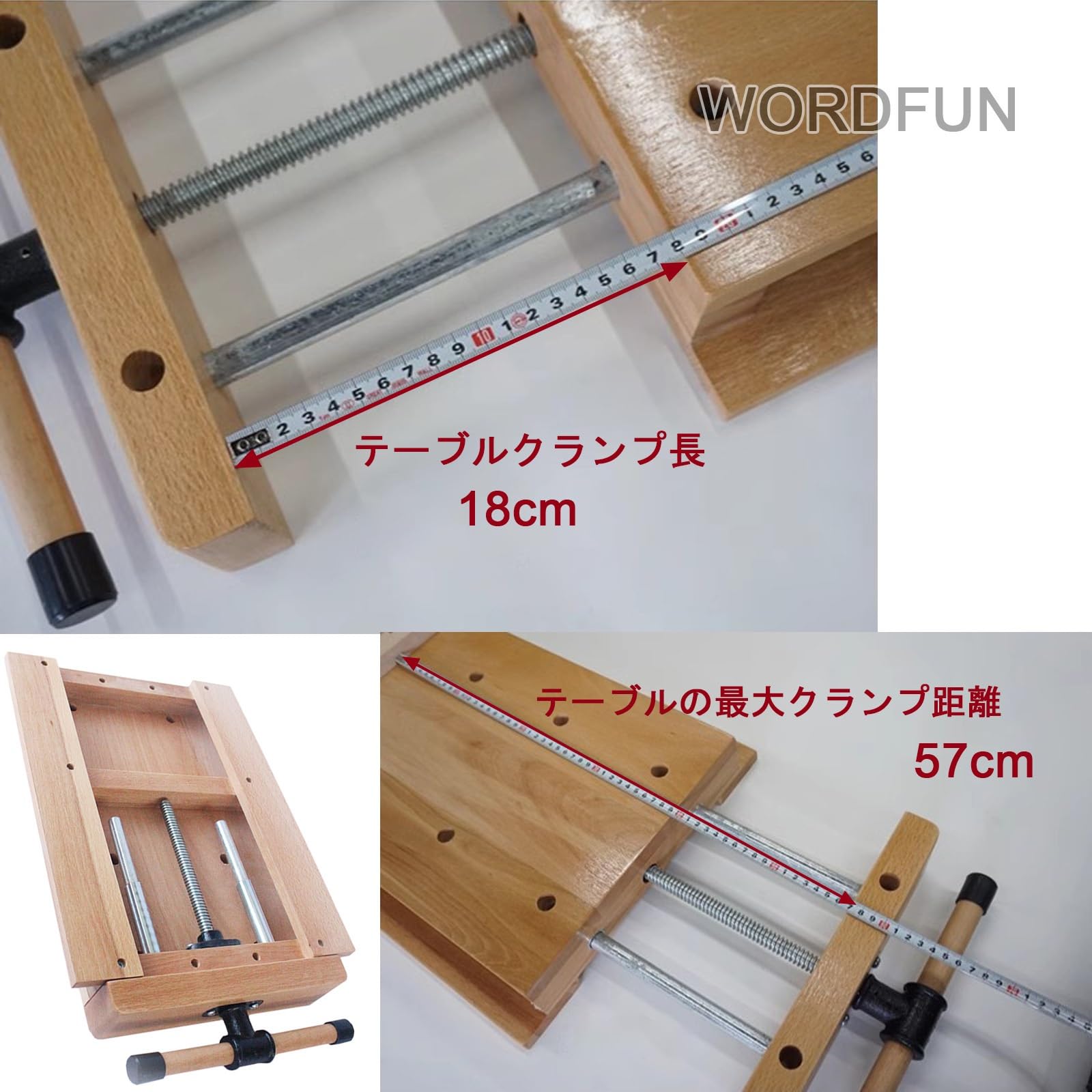 Amazon.co.jp: 木工 クランプ 大型 無垢材 卓上 万力 工芸用作業台 