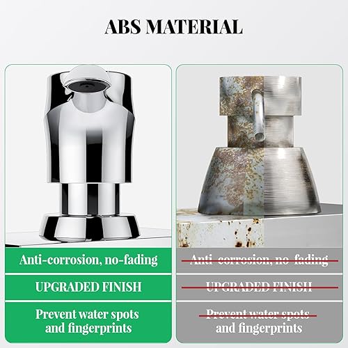 Miniatura 3 de SAMODRA Dispensador de jabón para fregadero de cocina, dispensador de loción, dispensador de ABS cromado integrado con botella de PET de 11 onzas,