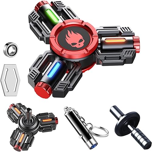 Miniatura 8 de Fidget Spinners, regalos de fidget spinner para adultos y niños, juguete de alivio de estrés, ansiedad y TDAH, juguetes de dedo de mano de metal con
