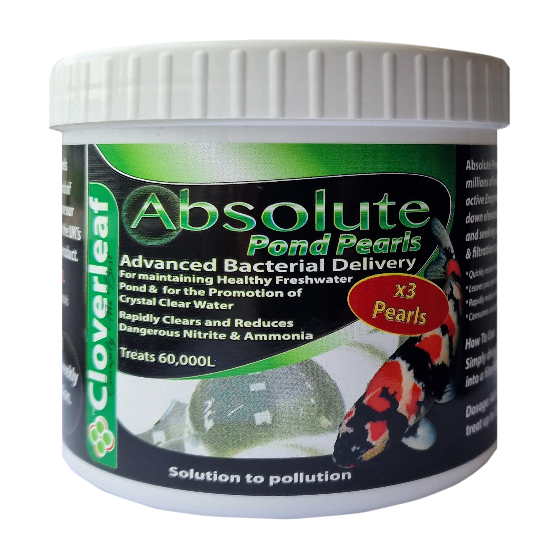 Cloverleaf Absolute Pond Pearls [x3 Pearls] Crystal Clear Water & Reduces Nitrate & Ammonia
