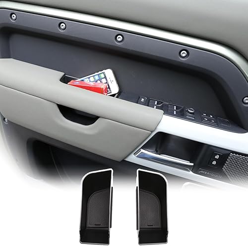 Caja de almacenamiento para puerta de automóvil ABS Blcak Accesorios para Land Rover Defender 90 110 130 2020-2024 2020-2024 Soporte para bandeja de