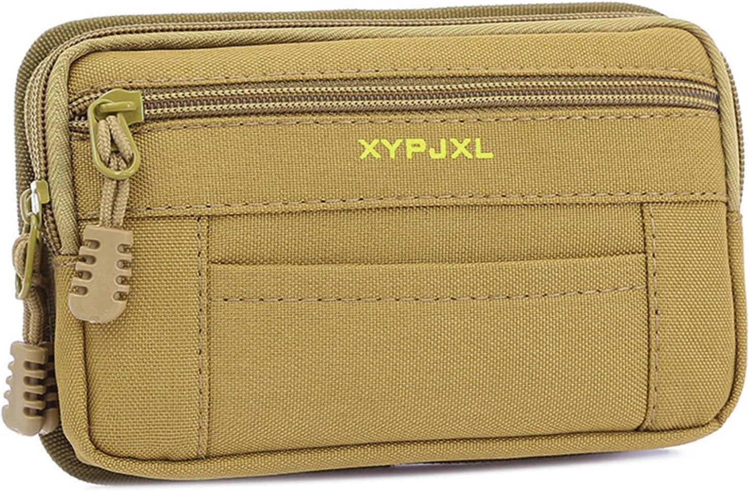 Mobile Phone Belt Bag Unisex Streamlined Practical Waist Bag Portable Handbag With Zipper(Khaki)