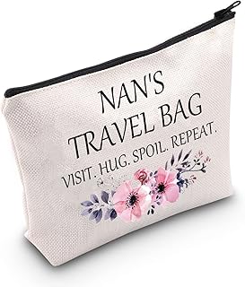 POFULL Nan Bag for Nan Gift for Mother's Day Nan’s Travel Bag Visit Hug Spoil Repeat Travel Cosmetic Pouch Nan Birthday Gift (Nan’s Travel Bag)