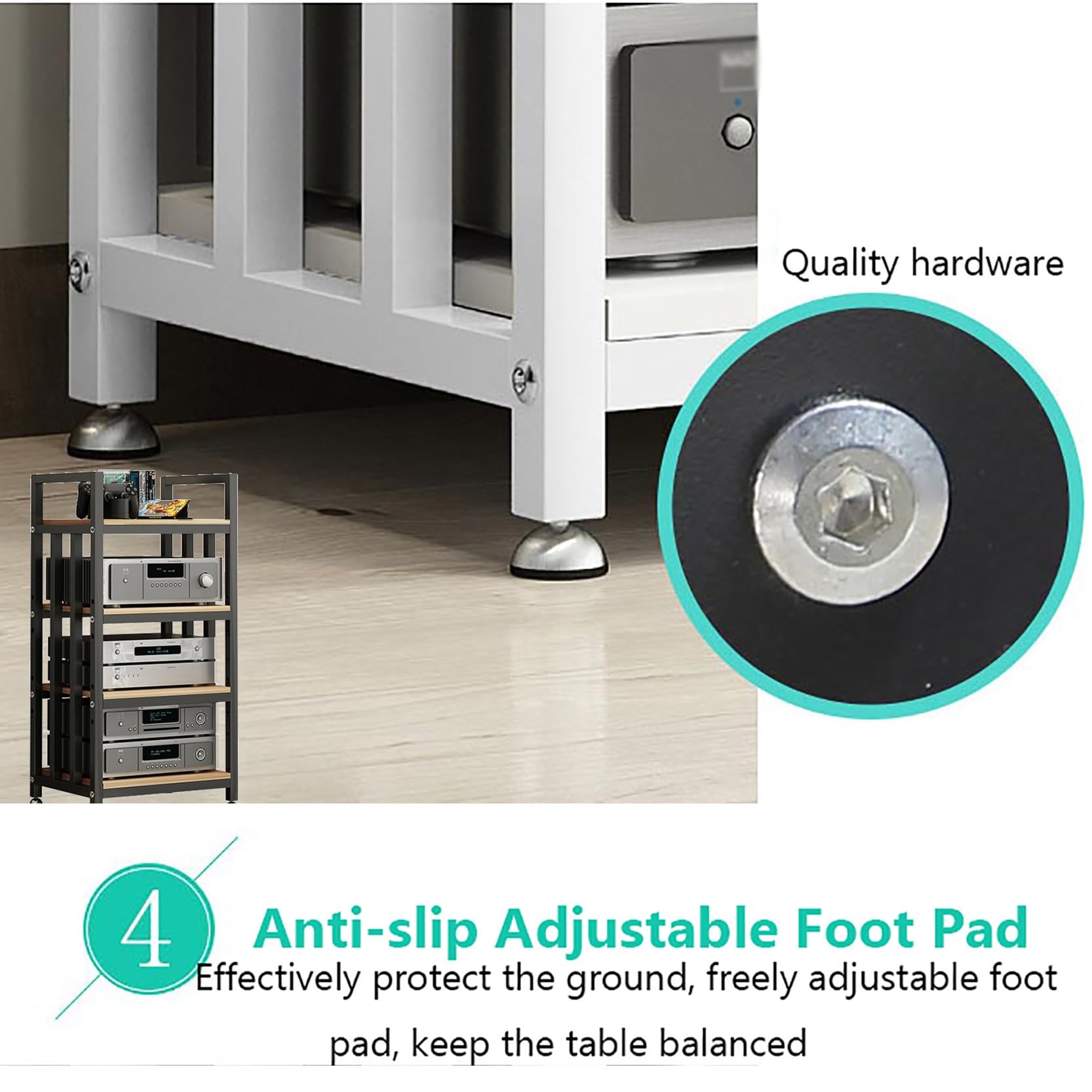 Scaffale per dischi in vinile multistrato HiFi nero, rack di archiviazione audio per dischi e apparecchiature in vinile, elegante espositore per amanti della musica e collezionisti