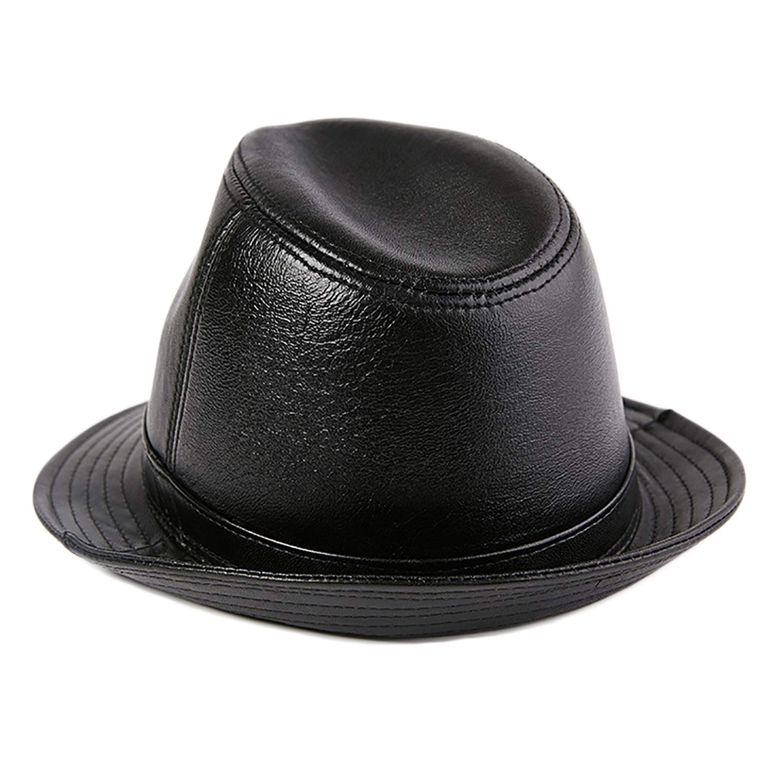 Sombreros de invierno, sombrero de jazz de cuero, piel de oveja, sombrero, hombre, otoño e invierno, al aire libre, fedoras y sombreros de trilby