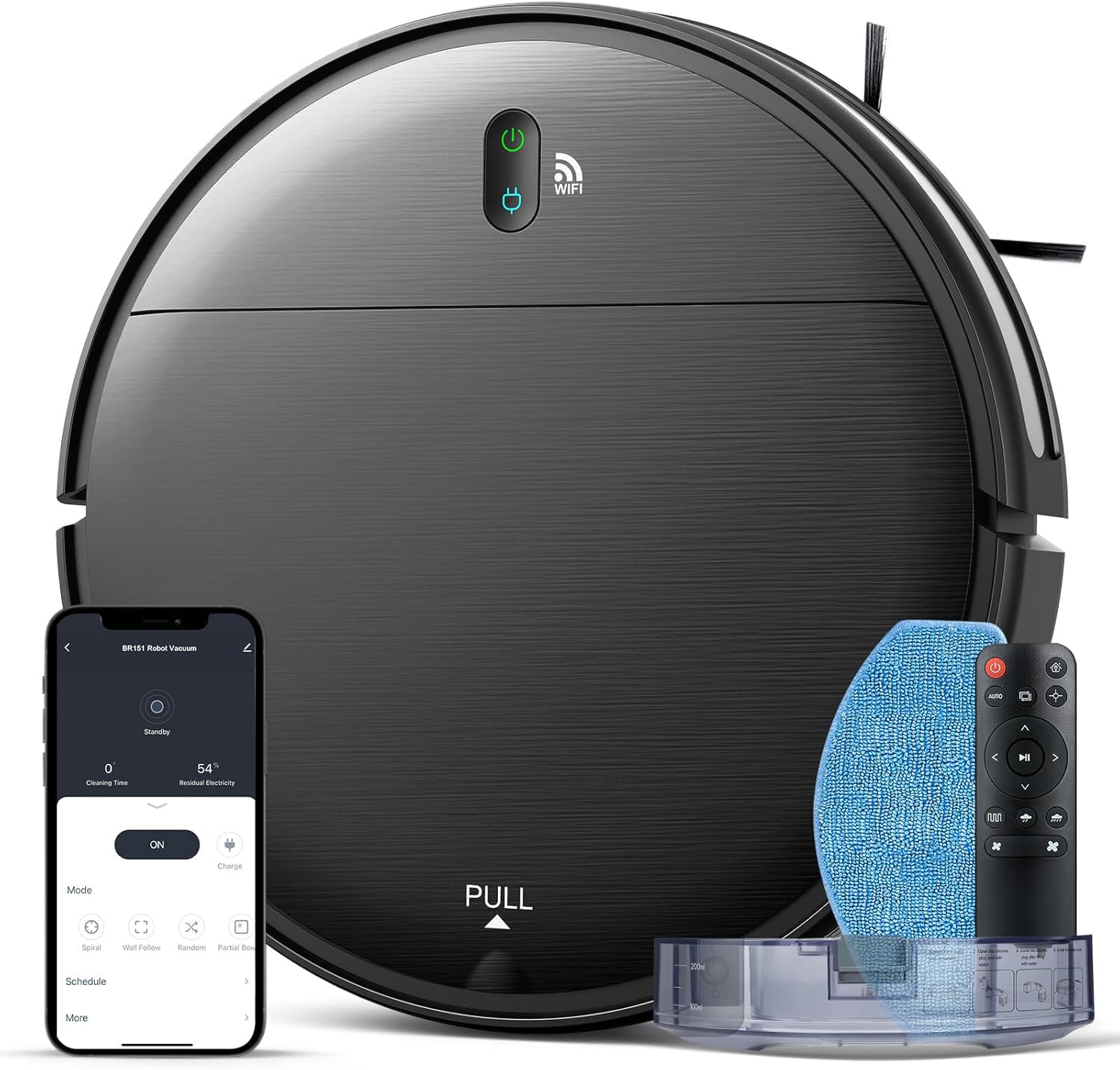 Robot Vacuum and Mop Combo for Pet Hair, 2300Pa Suction, 2.87'' Ultra-Slim Robotic Vacuum Cleaner for Hard Floors & Carpets, 3D Obstacle Avoidance