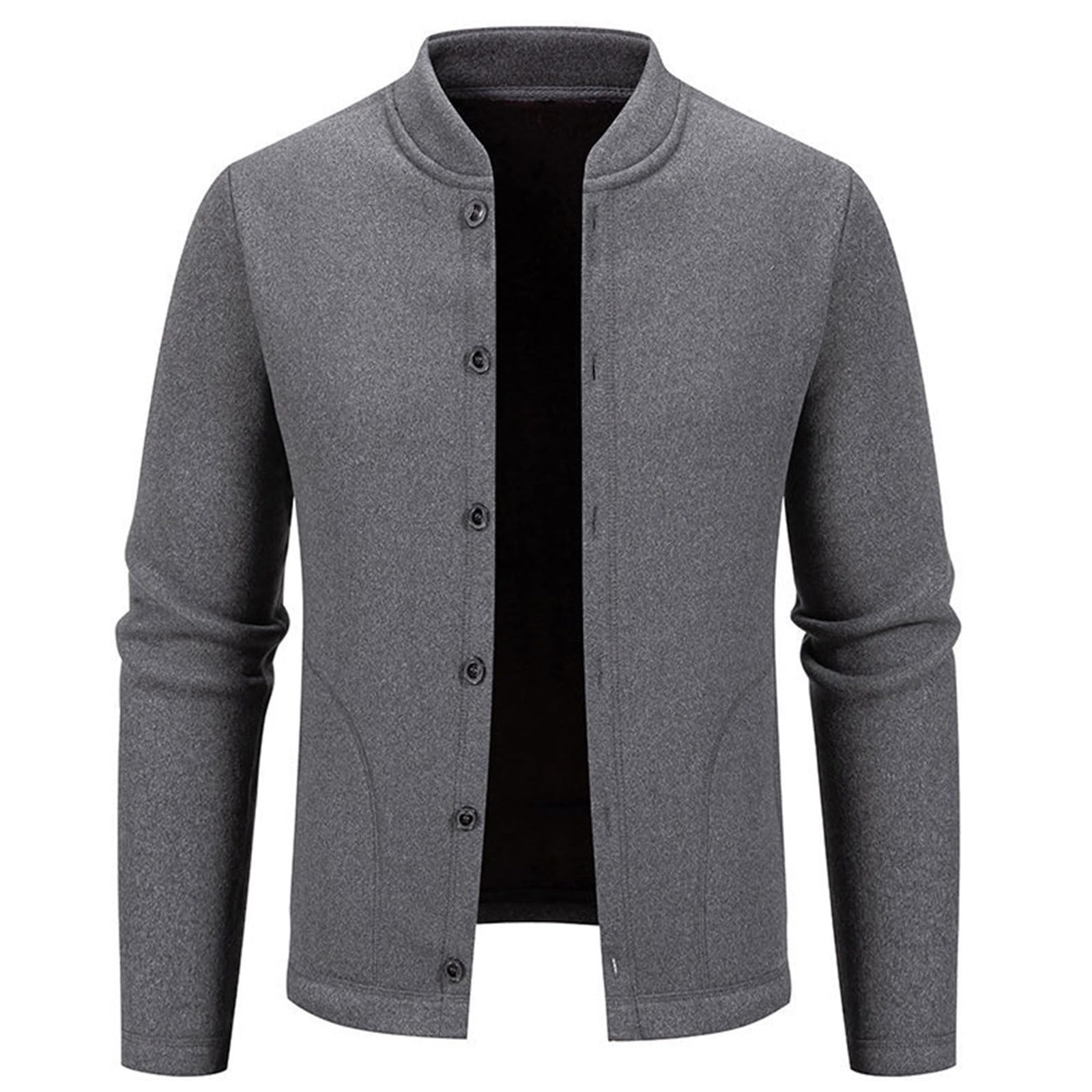Trachten Janker Herren, Herren Cardigan, Herrenstrickjacke Knopfleiste Strickwaren Hochgeschlossenes Warme Trachtenjanker Dicke Feinstrike Hemd Jacke Solid Basic Jacke Lässig Weiches