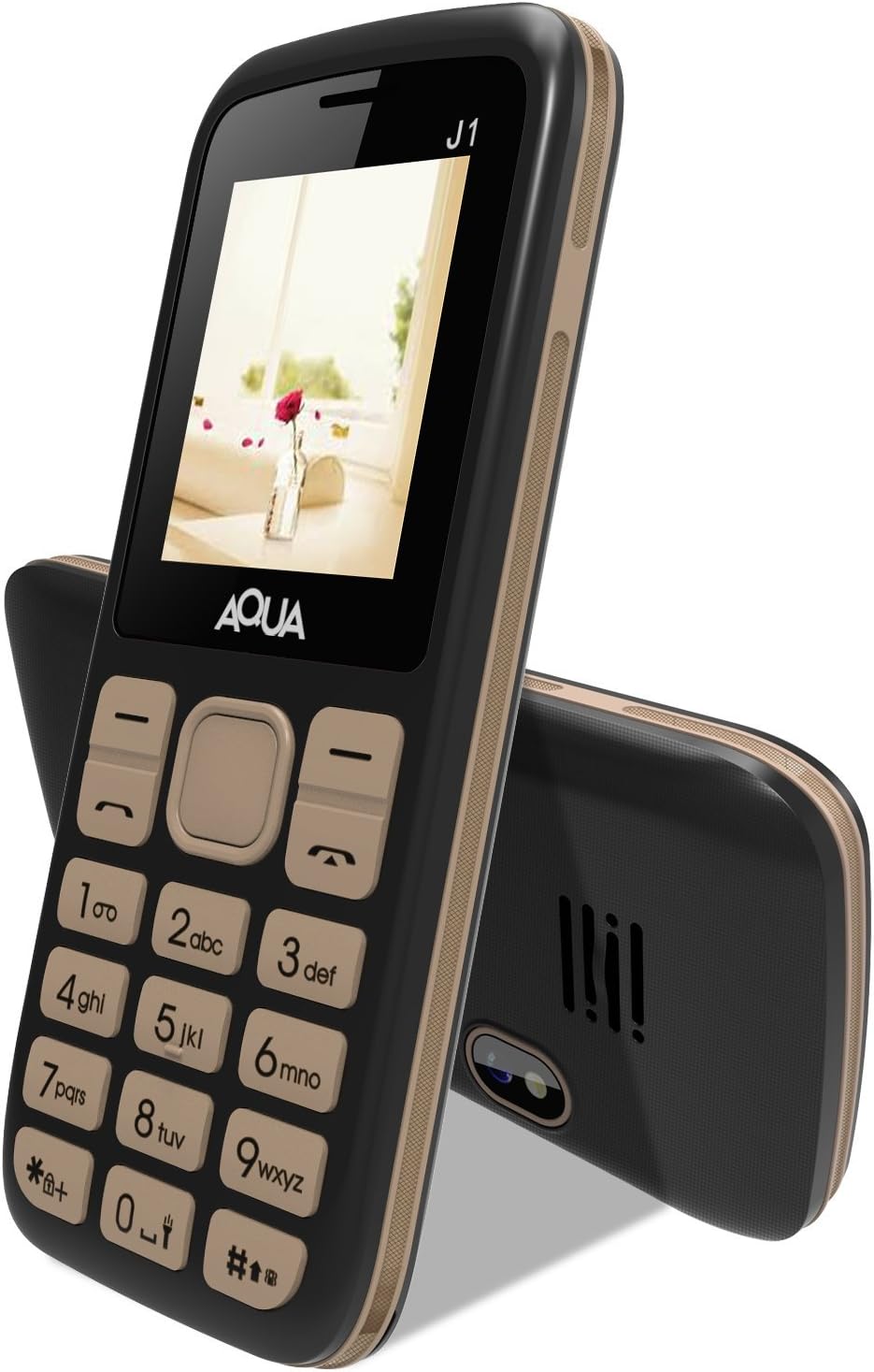 Aqua J1 (1200 Mah Battery, Dual Sim, Black-Gold)