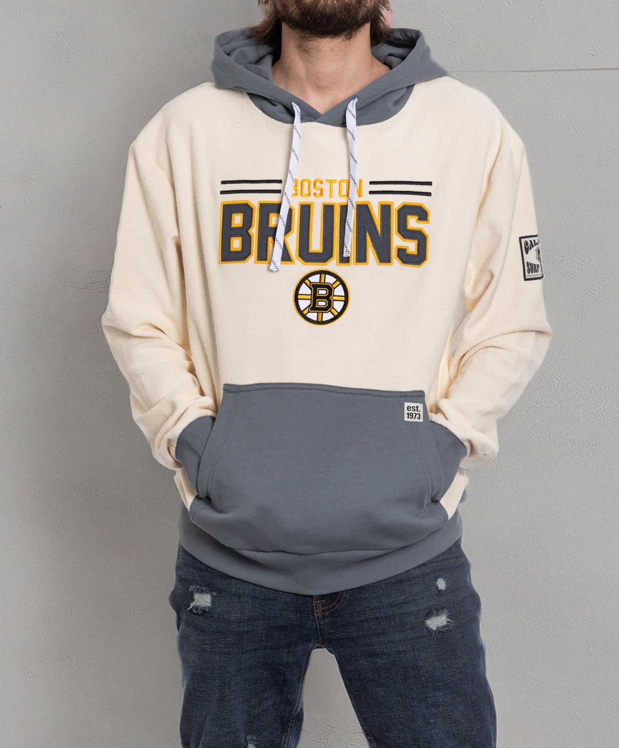 Calhoun NHL Surf & Skate Mens Reverse Terry Retro Style Premium Hoodie - Image 9