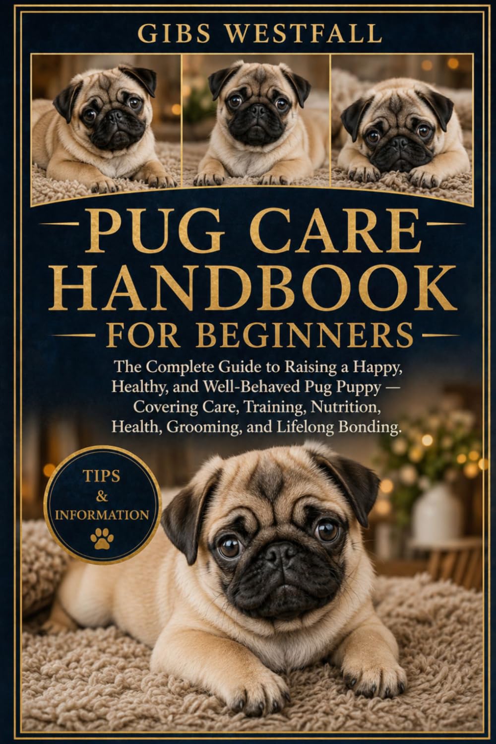 PUG CARE HANDBOOK FOR BEGINNERS: The Complete Guide to Raising a Happy, Healthy, and Well-Behaved Pug Puppy — Covering Care, Training, Nutrition, Health, Grooming, and Lifelong Bonding.