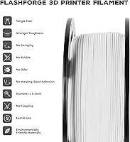 Vista 2 de FLASHFORGE Filamento PLA 1.75mm, 1kg (2.2lbs) Carrete de filamento para impresora 3D, precisión dimensional +/- 0.02mm, filamento para impresión 3D