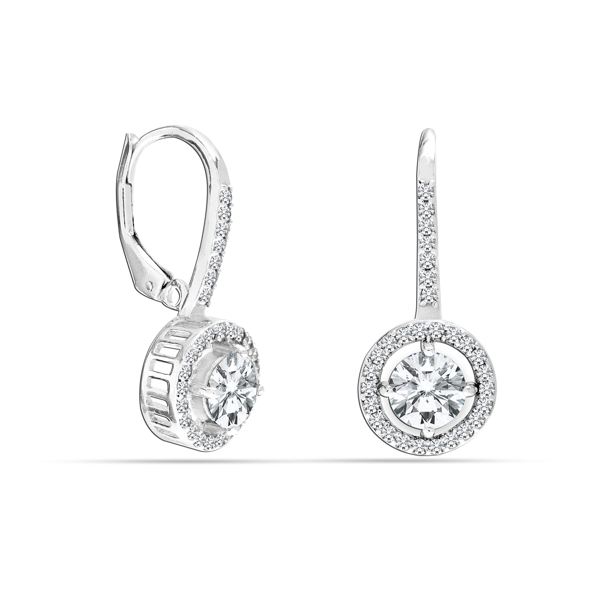 Pandora Timeless 293543C01 - Orecchini a goccia in argento sterling con zirconi, Klar, Argento sterling, Zirconia cubica