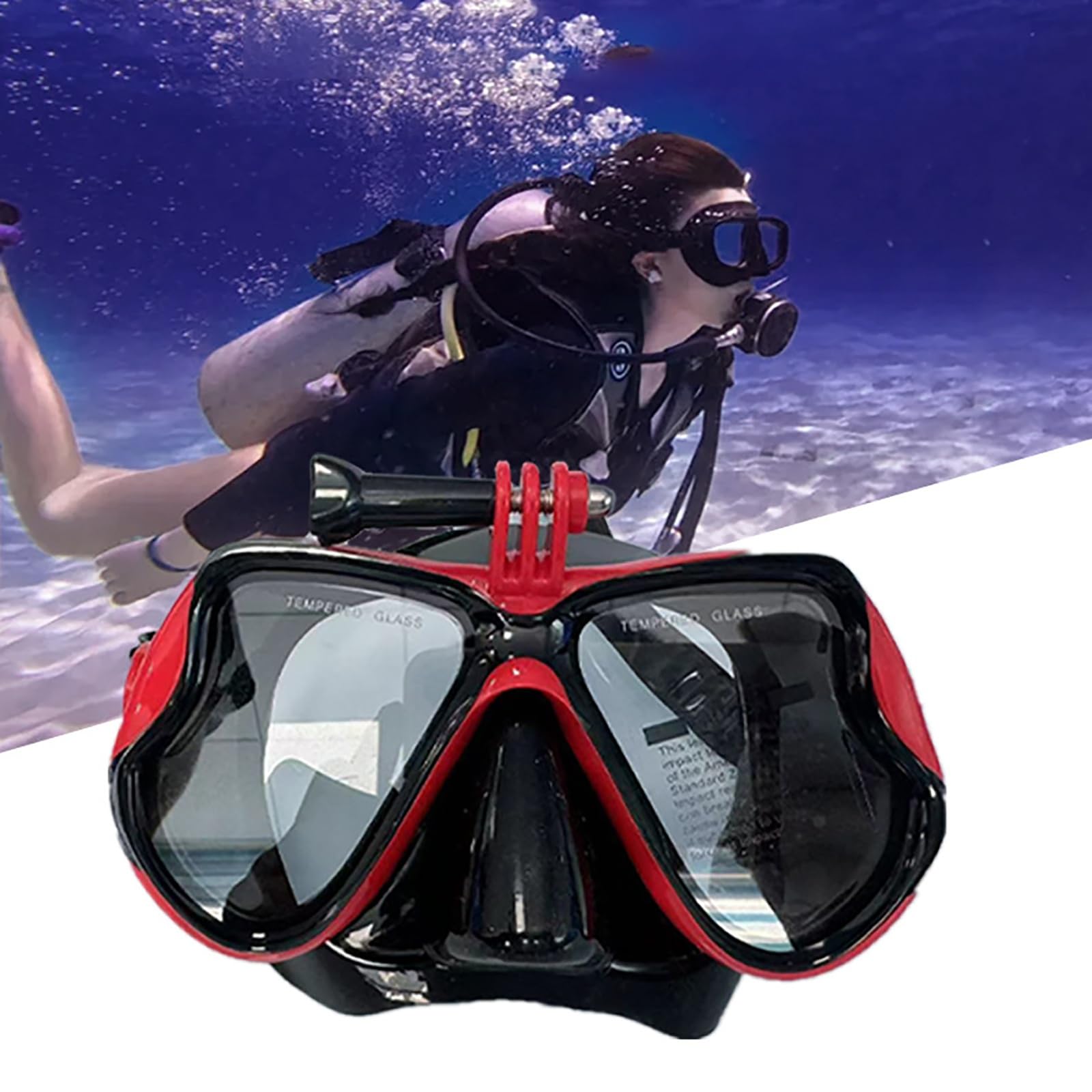 Maschere Subacquee Snorkeling con supporto for fotocamera Maschera for snorkeling in apnea per L'uso Quotidiano
