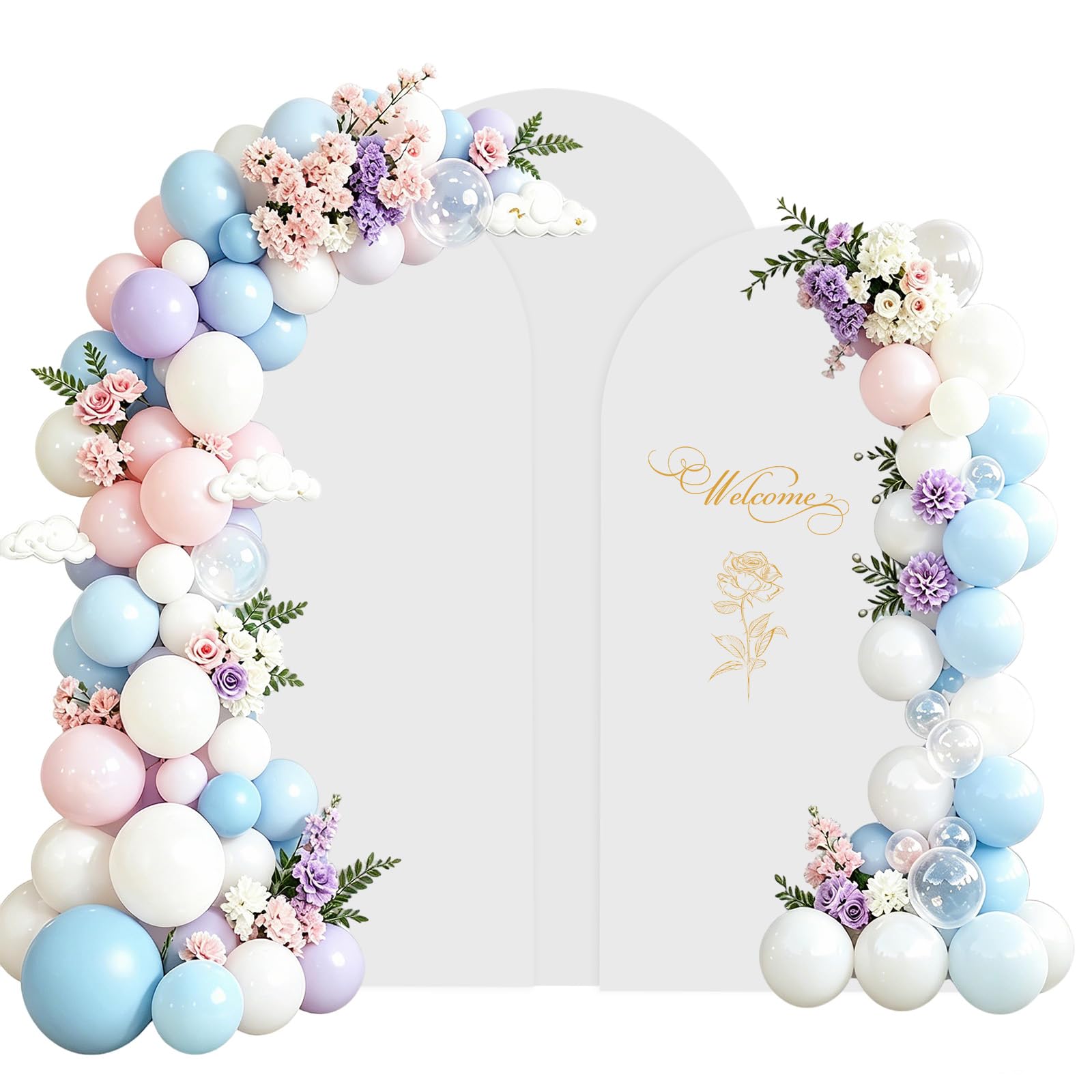 Lot de 3 toiles de fond rondes double face en élasthanne, 1,8 m, 2 m, 2,2 m, pour mariages, fêtes d'anniversaire, baptêmes, banquets