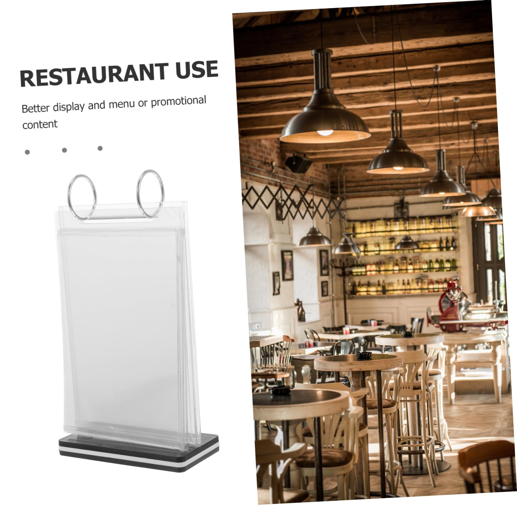 5piezas Soporte De Menú De Escritorio Transparente Para Restaurantes Exhibidores Estables Para Carteles Porta Menús Ligero y Fácil De Usar Para Tiendas y Eventos