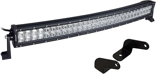 SuperATV Barra de luz combinada LED curvada de 30 pulgadas, incluye interruptor basculante y arnés de cableado, kit de soporte de perfil bajo