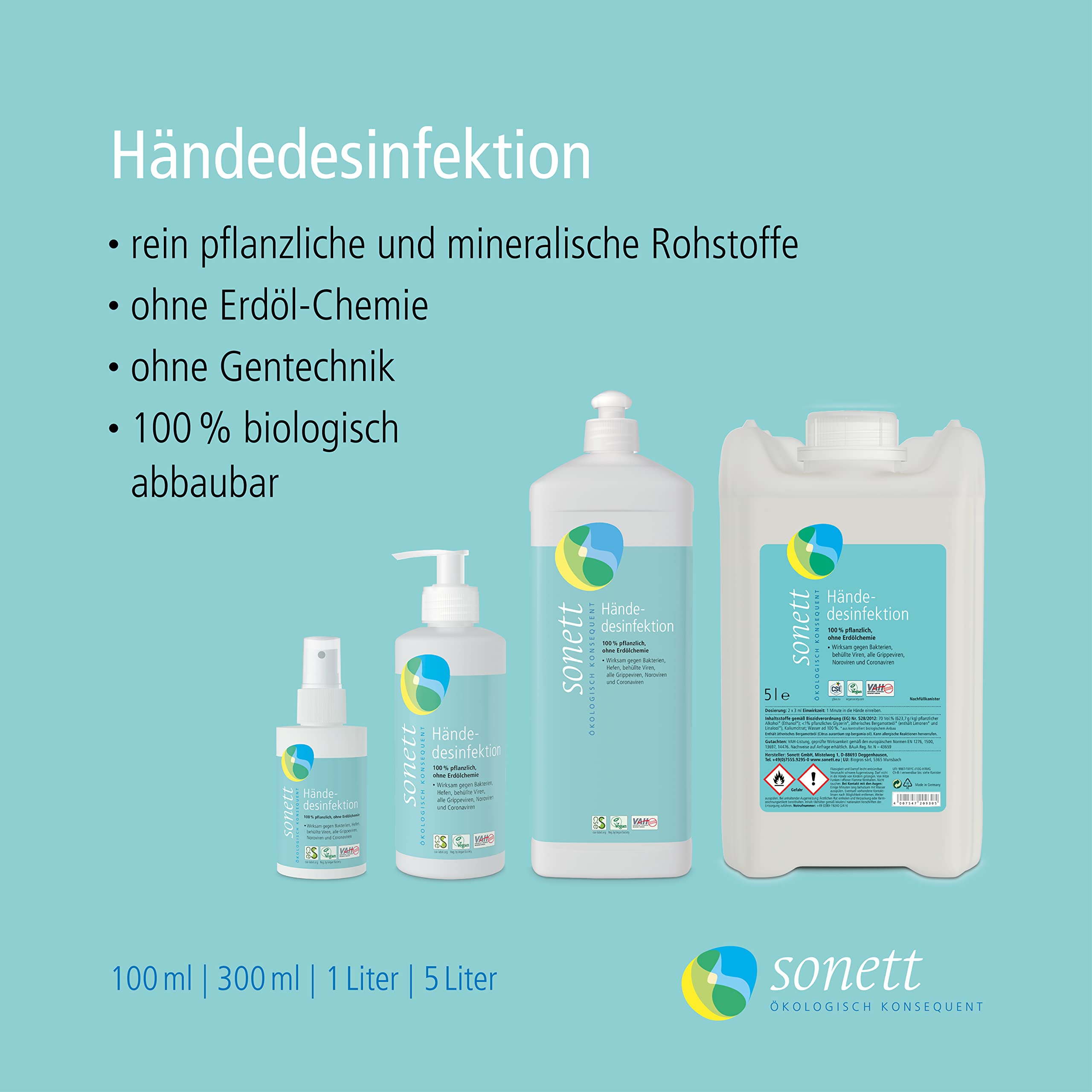 Sonett Händedesinfektion, 5 Liter