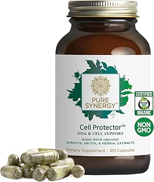 PURE SYNERGY Cell Protector | Cellular Health Supplement | Cell and Immune Support with Selenium and Organic Cruciferous Vegetables | for Healthy Aging & Detoxification 120 Capsules