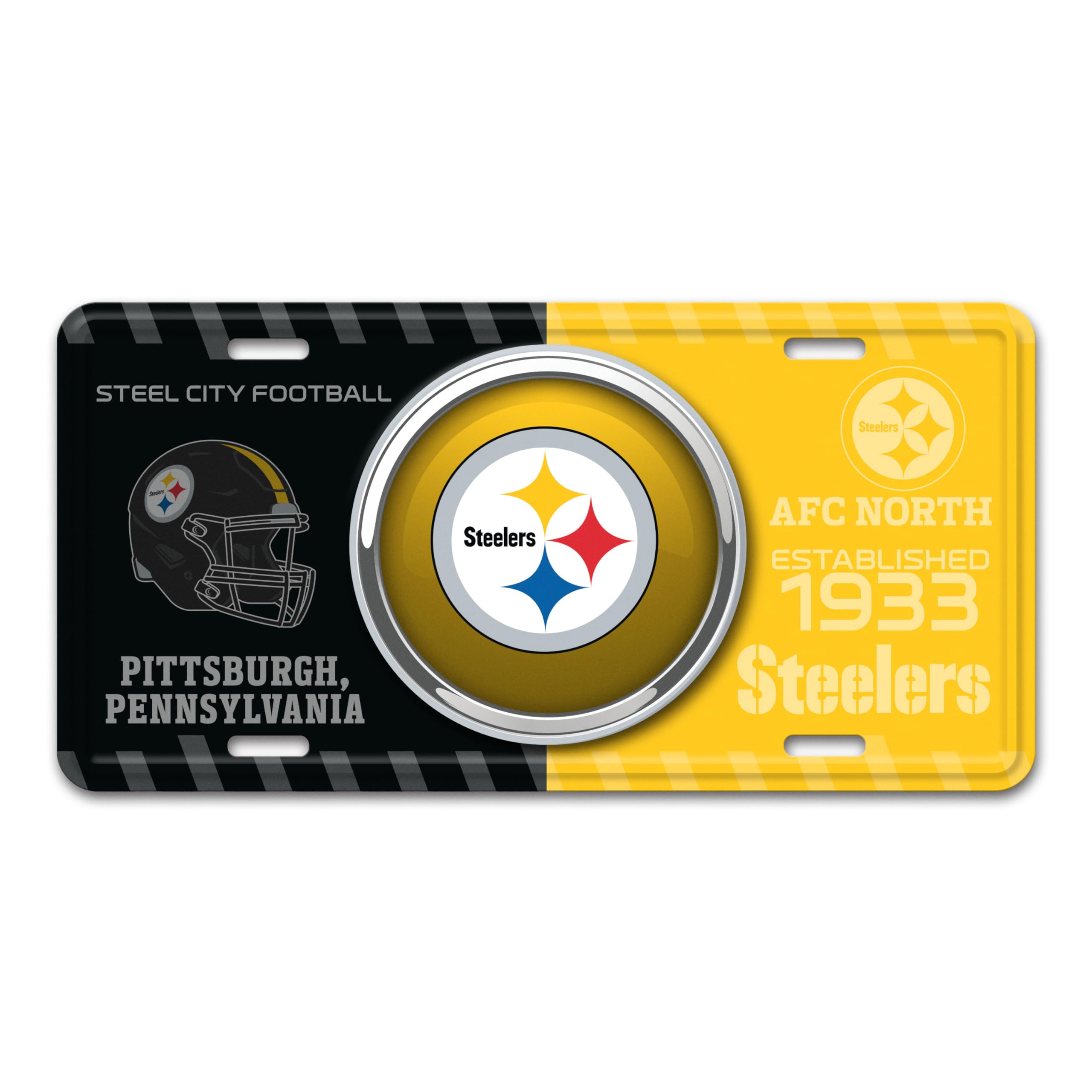 FANMATS 43273 Pittsburgh Steelers Embossed Metal License Plate