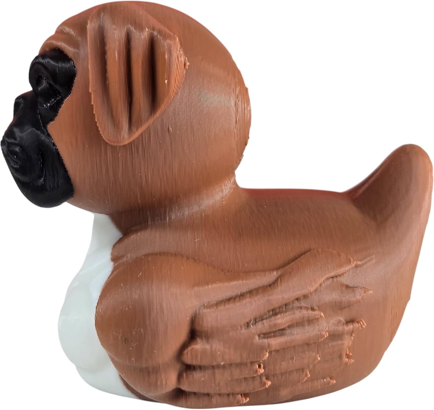 Boxer Dog Duck Figurine - Funny Dog Breed Hybrid Collectible for Dashboard & Desk Decor | Gift for Boxer Lovers - 3D Printed in Canada image 3
