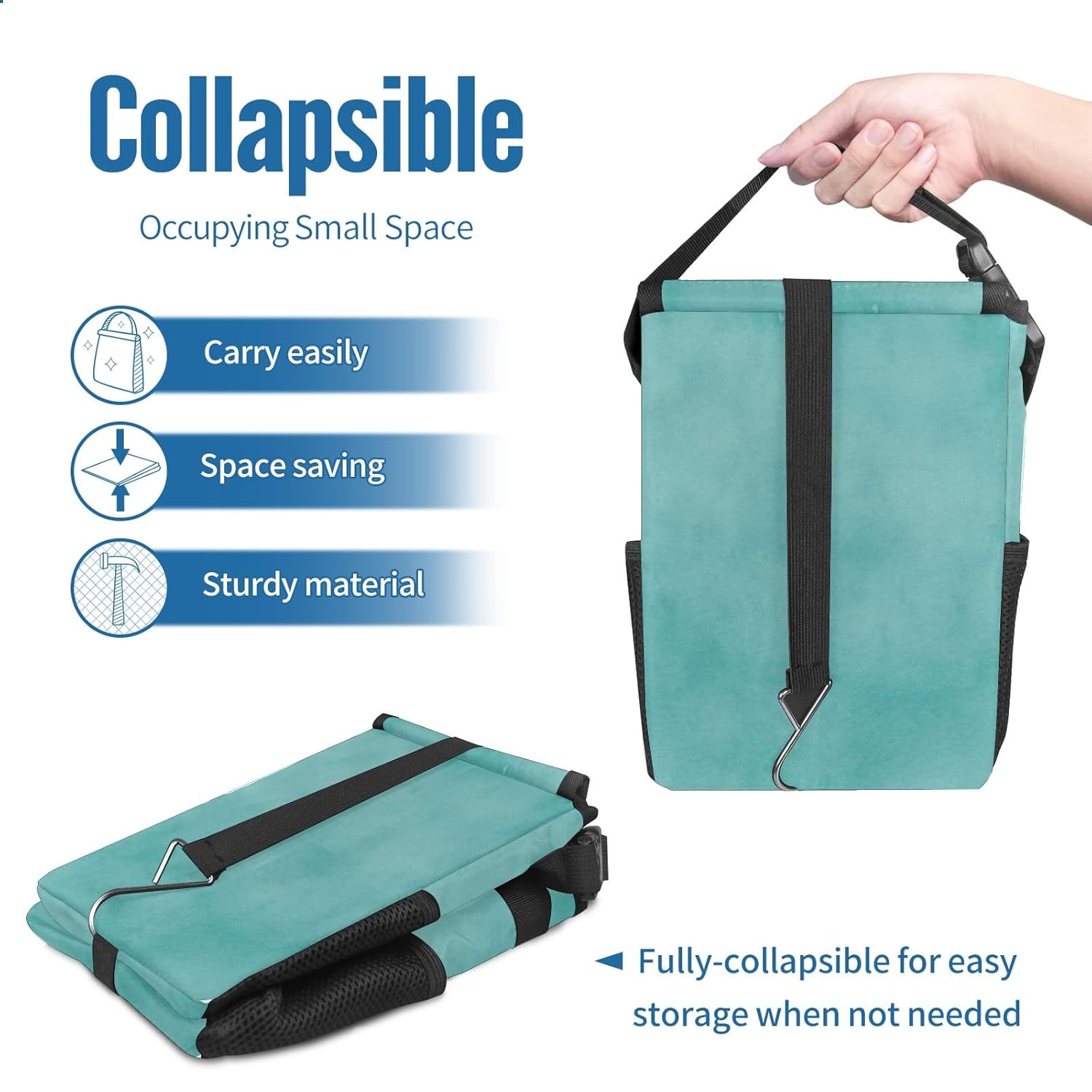 Car Trash Bin with Lid Auto Garbage Bag Hanging for Back Seat - Leakproof Trash Can for Cars SUVs Trucks Vehicle Car Accessories (Mint Green)