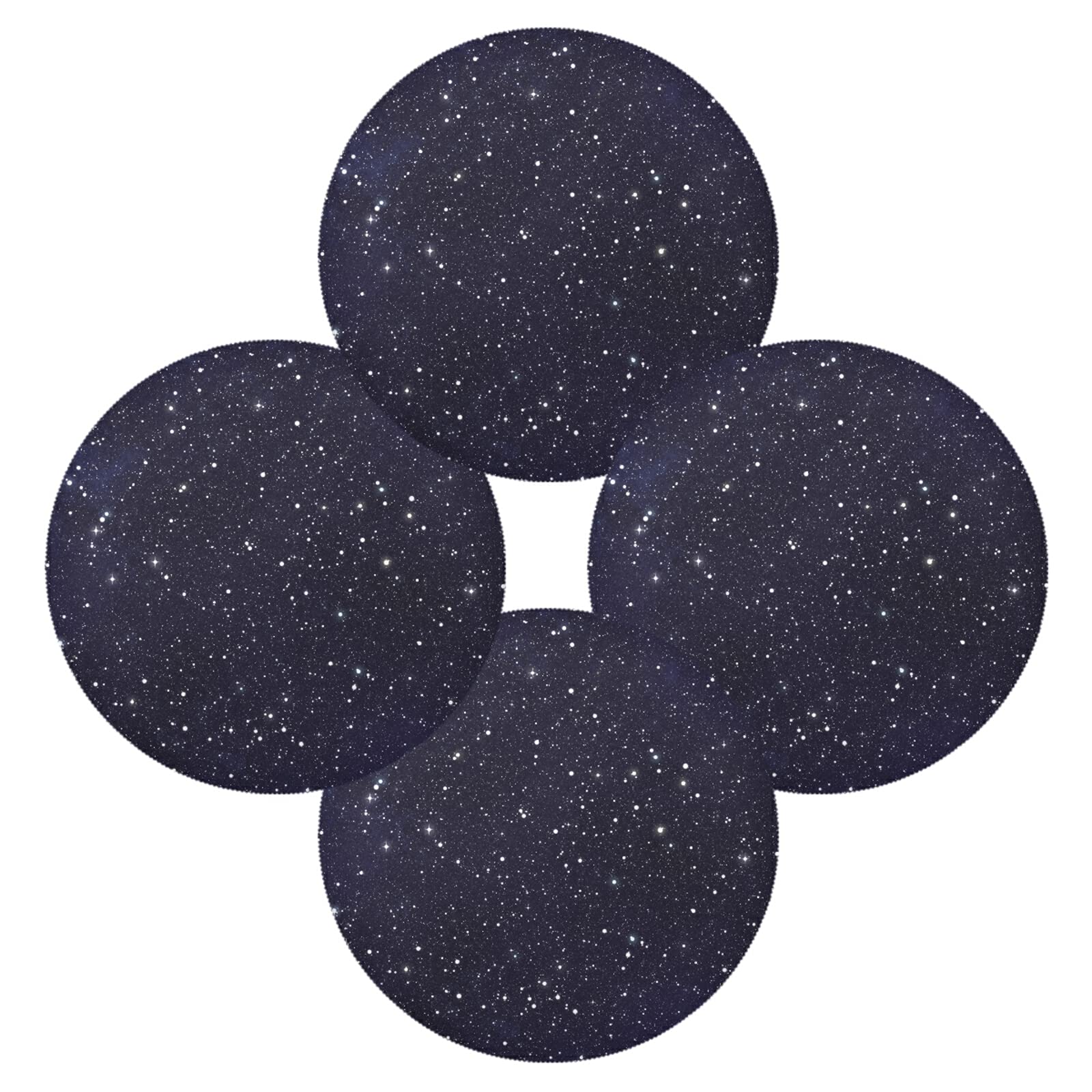 Poeticcity Multi 13 Dark Blue Galaxy Night Sky With Seamless Bright Stars Set Of 1 Table Placemat, Non-Slip Place Mats Protector Washable Plate Mat Holder, 15.4 Inches Round Desk Pad For Kitchen Dining