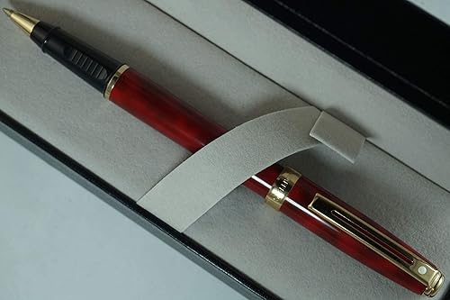Miniatura 2 de Sheaffer Fabricado en los Estados Unidos con punto de excelencia distintivo y oro Anillo medio Preludio de barril de mármol rojo y citas de oro de