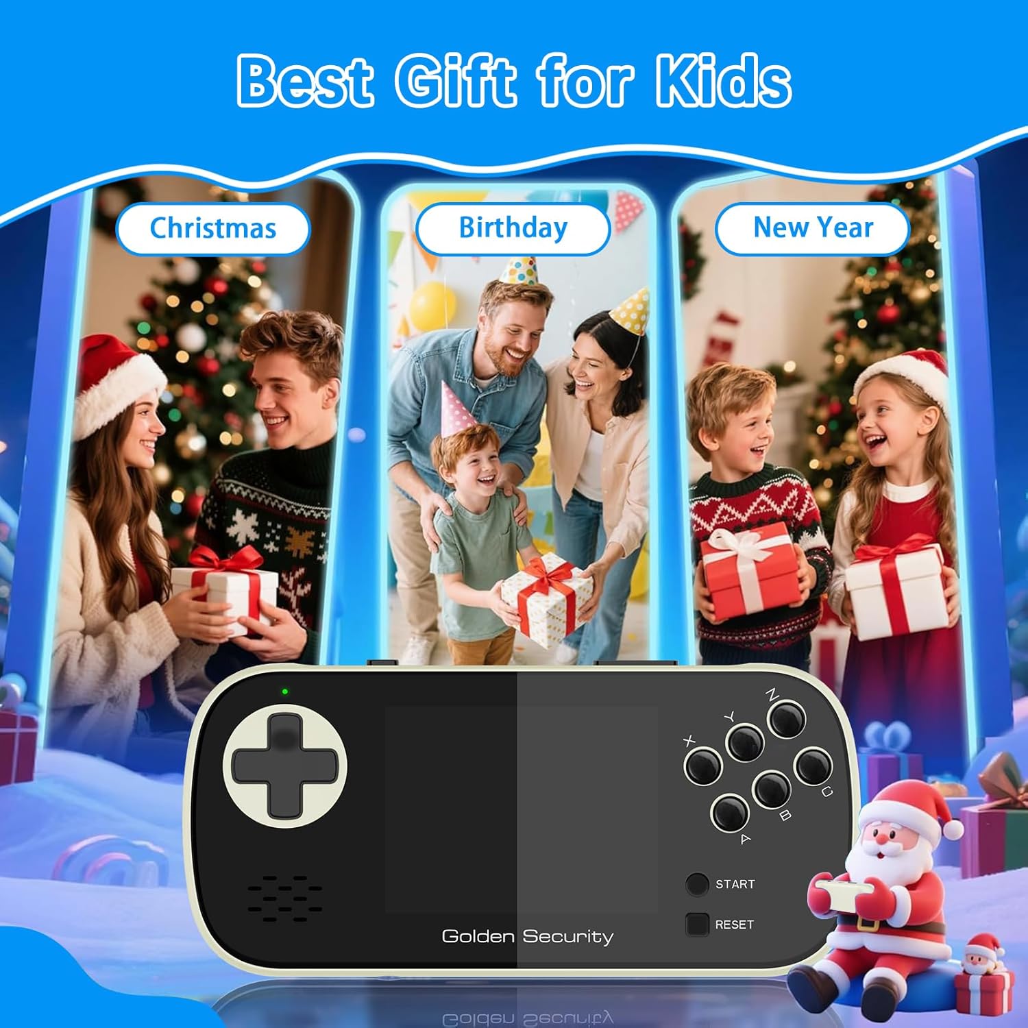 Handheld Game for Kids, Mini Arcade Machine with 156 Retro Video Games, Portable Gaming Player with Rechargeable Battery 3.5" LCD Screen, Mini Arcade Electronic Toy Gifts for Boys Girls (White)