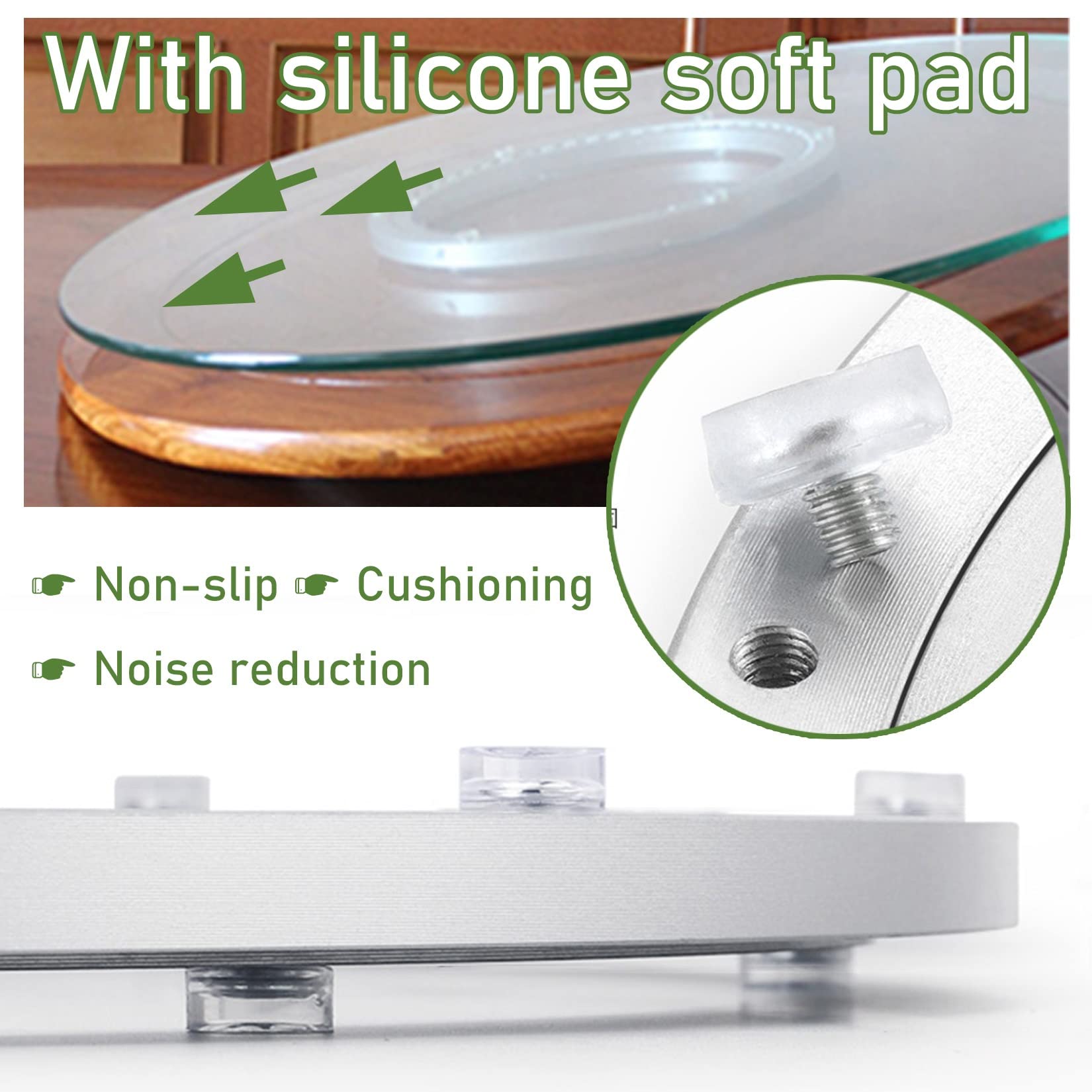 Cuscinetto for giradischi in lega di alluminio, Cuscinetto base for giradischi Lega di alluminio Argento Dimensioni multiple 12-100 cm Con cuscinetto in gomma(45 cm)
