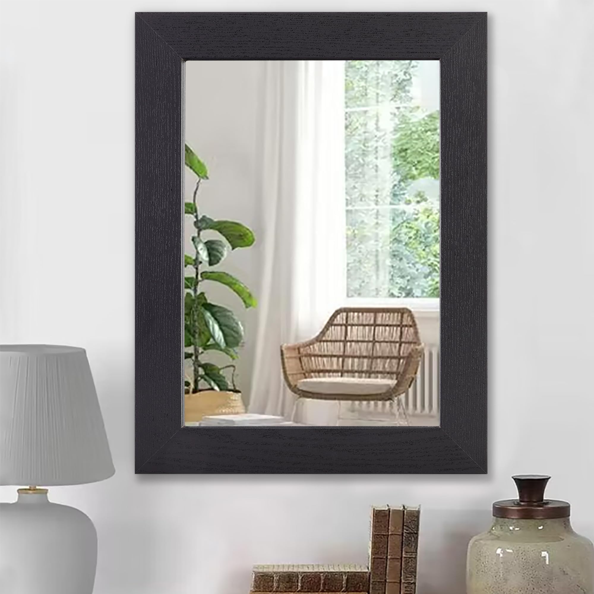 Amazon.com: Amanti Art Bathroom Mirror, Astor Black Wall Mirror for use ...