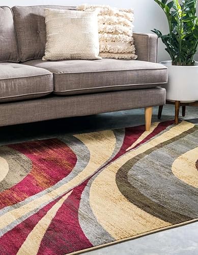 Miniatura 3 de Unique Loom Barista Collection Alfombra de área - Ngada (3' 1" x 5' 3" Rectángulo, BeigeRojo)