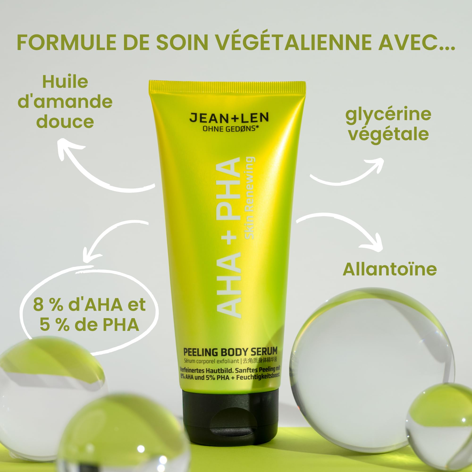 Image secondaire de Sérum Corporel AHA & PHA Jean & Len - Peeling Doux Hydratant 200ml