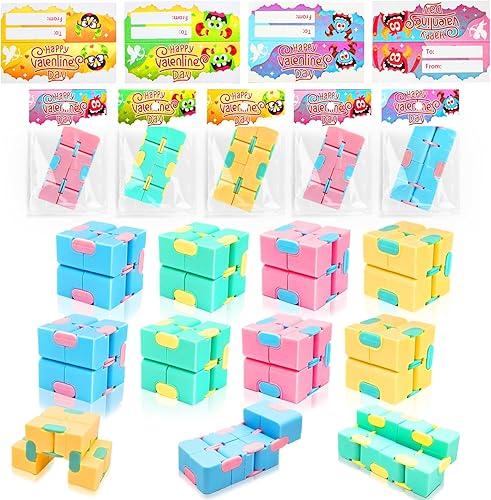 Miniatura 7 de Caja de corazón llena Paquete de 24 tarjetas de San Valentín para niños, aula, escuela, con rompecabezas de metal, juguetes de rompecabezas de San