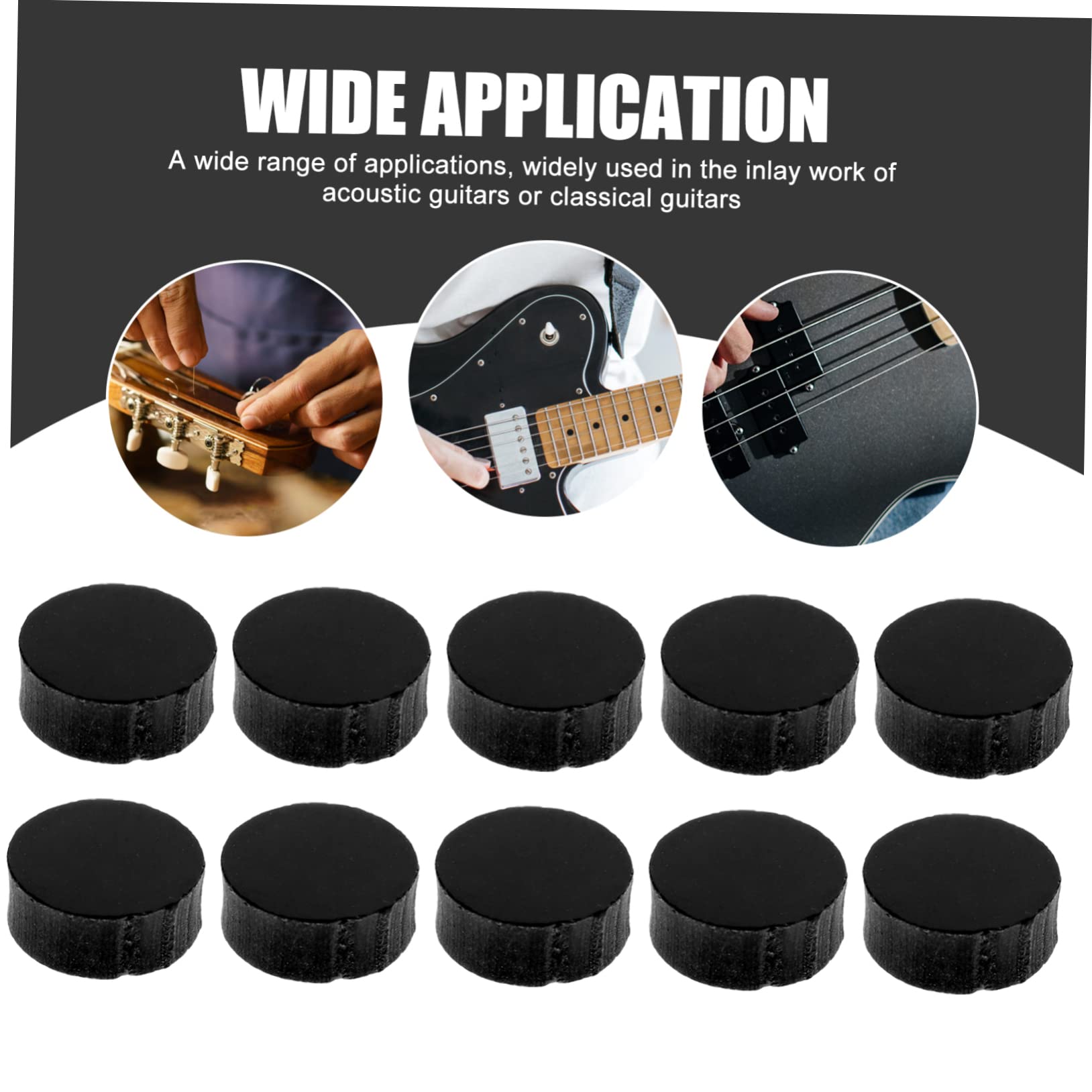 BESTonZON Fingerboard Acrylic Inlay Dots 100pcs Guitar Inlay Stickers for Ukulele Guitar Neck Fretboard Stickers