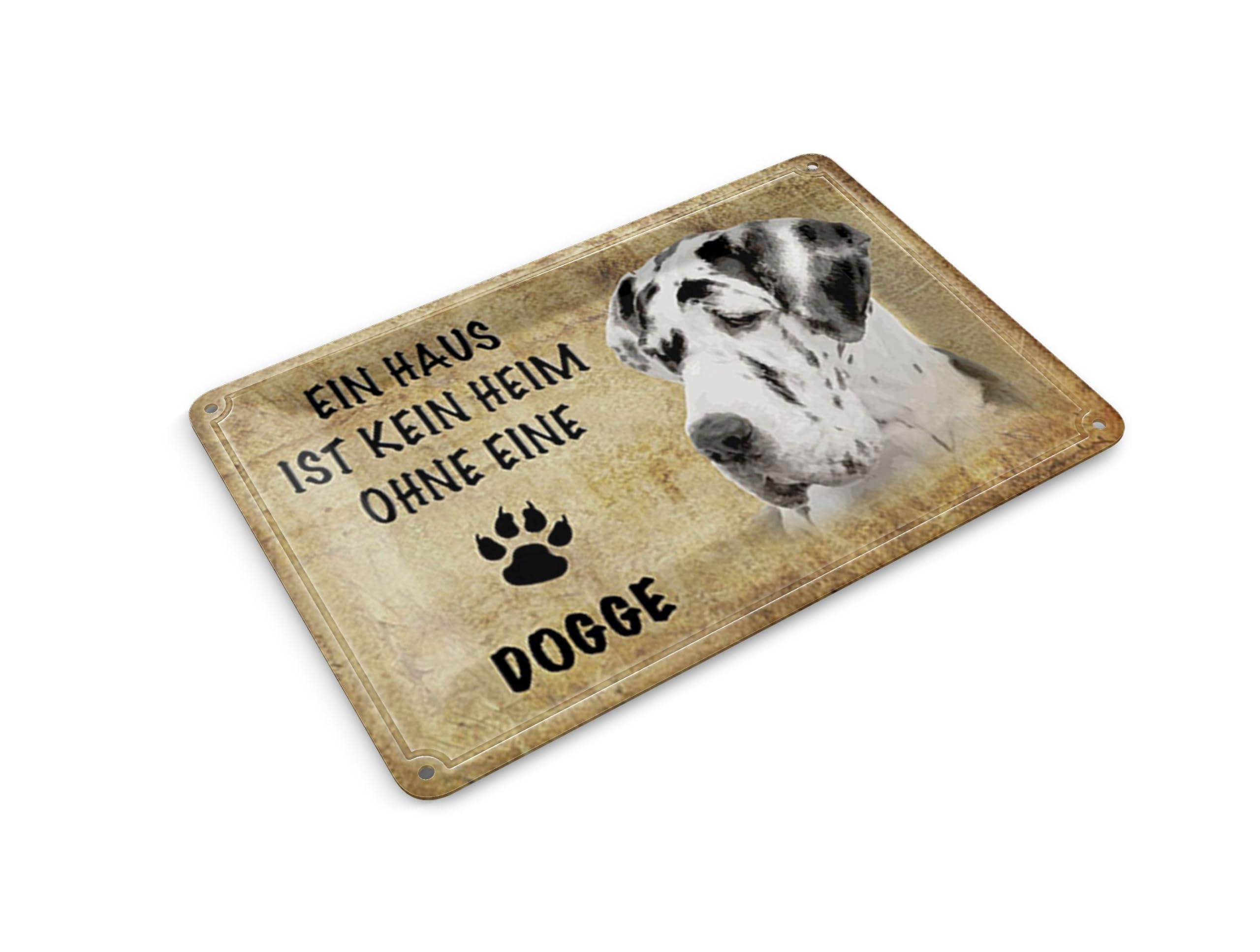 Femer Tin Postcard Saying 14 x 10 cm Great Dane Dog Metal Decorative Sign