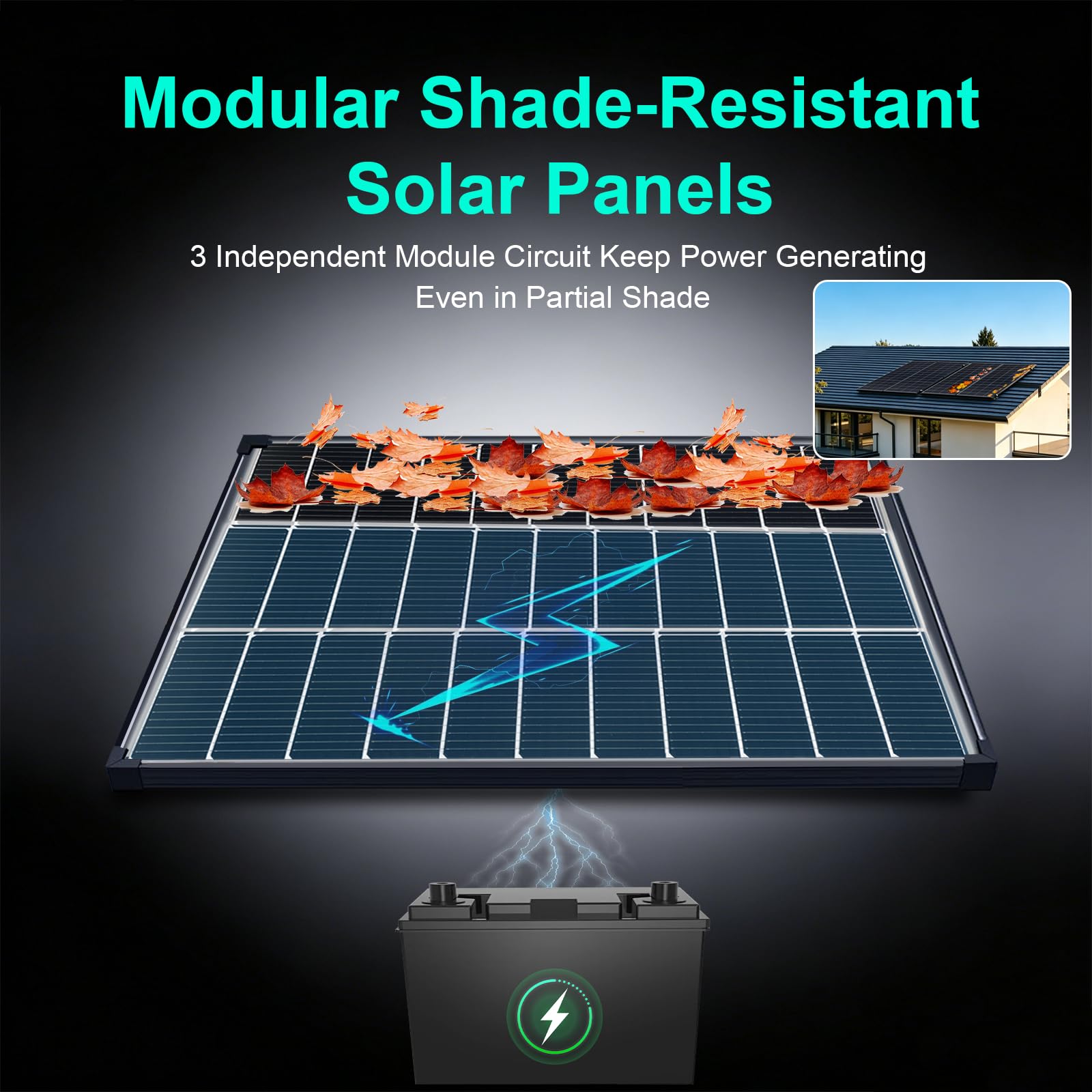 Pannelli solari 100W bifacciali 12V, tipo N 16BB 25% ad alta efficienza, A+ modulo fotovoltaico, caricabatterie di alimentazione per camper, cabine marine (865x578mm)