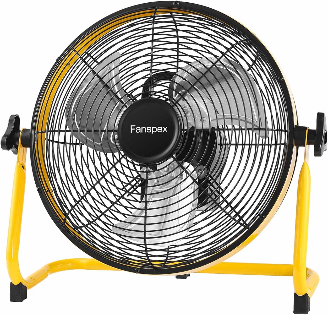 Fanspex 12'' High-Velocity Portable Battery Operated Floor Fan for Home Camping Gym Garage Gazebo Greenhouse, 360° Adjustable Tilt with Max 60 Hours Working Time