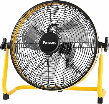 Fanspex 14" High-Velocity Portable Battery Operated Floor Fan for Home Camping Gym Garage Gazebo Greenhouse, 360 Adjustable Tilt with Max 60 Hours Working Time